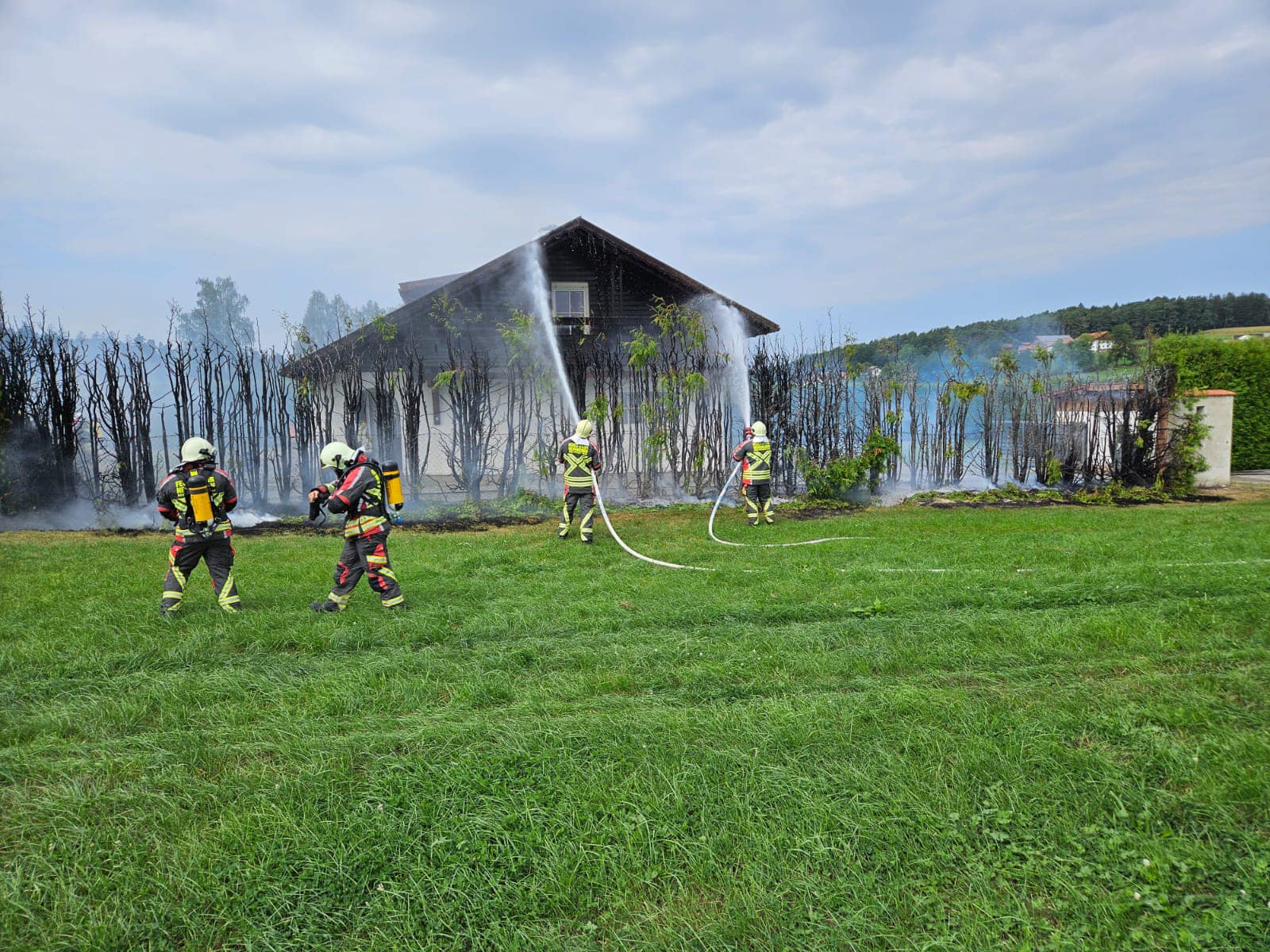 Heckenbrand am Gebude 1