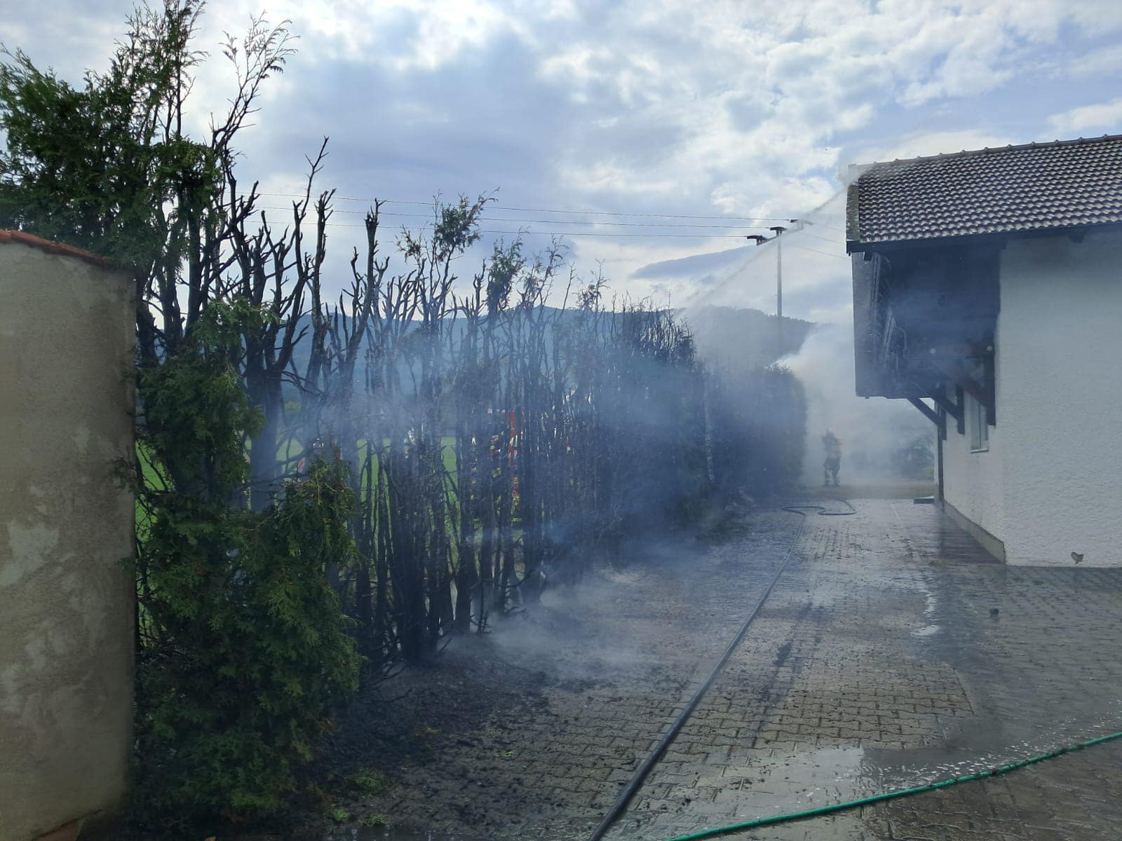 Heckenbrand am Gebude 3